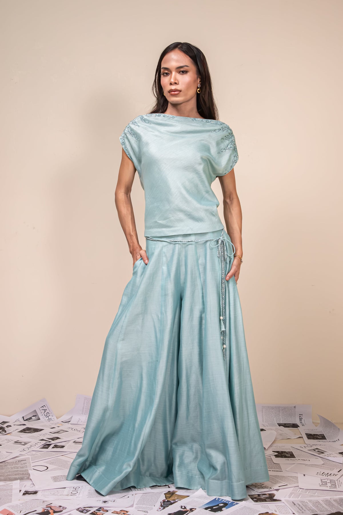 Eshal Misty Jade Chanderi Co-ord Set