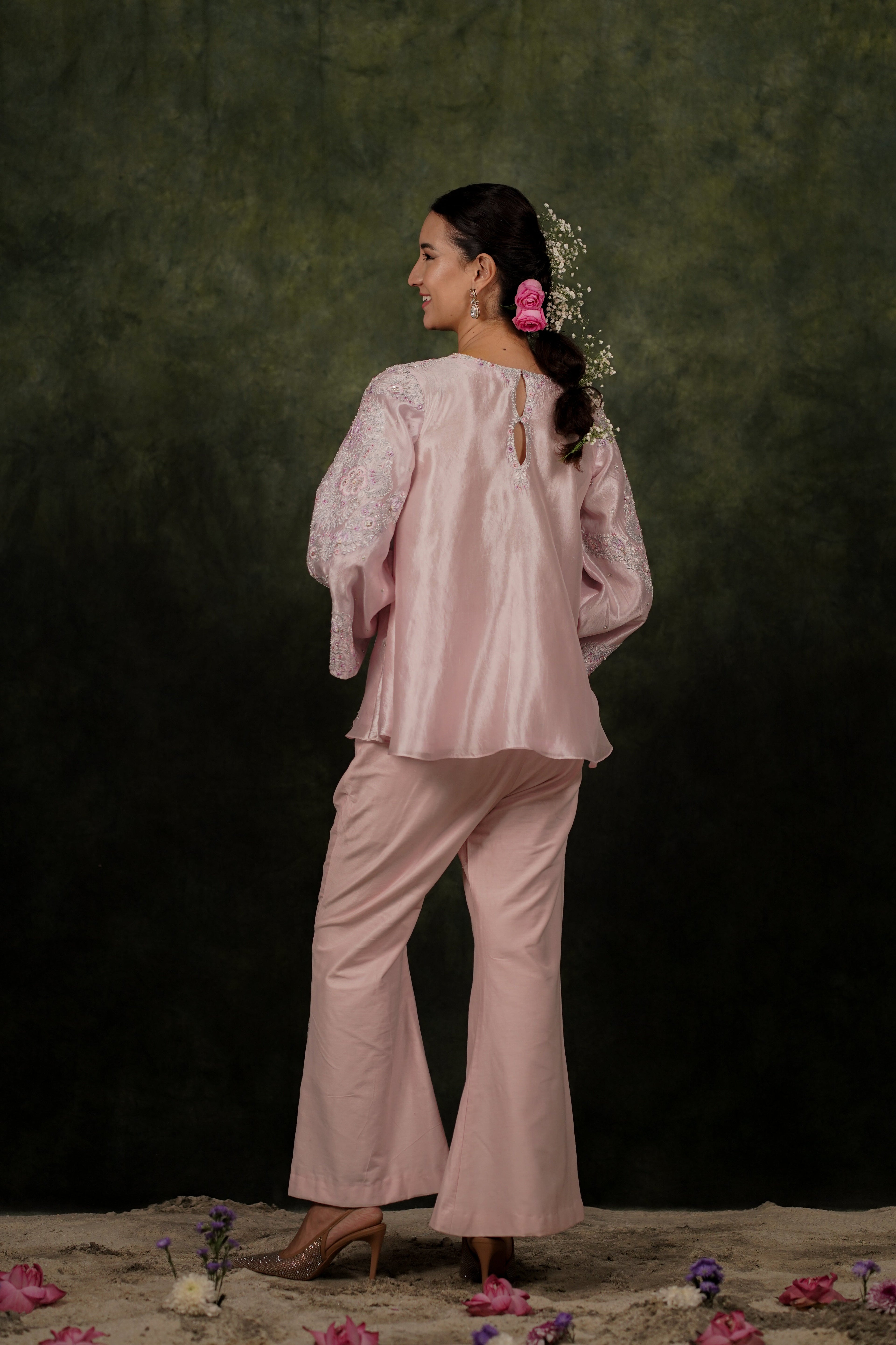 Mehr Rose Pink Dupion Silk Co-ord Set