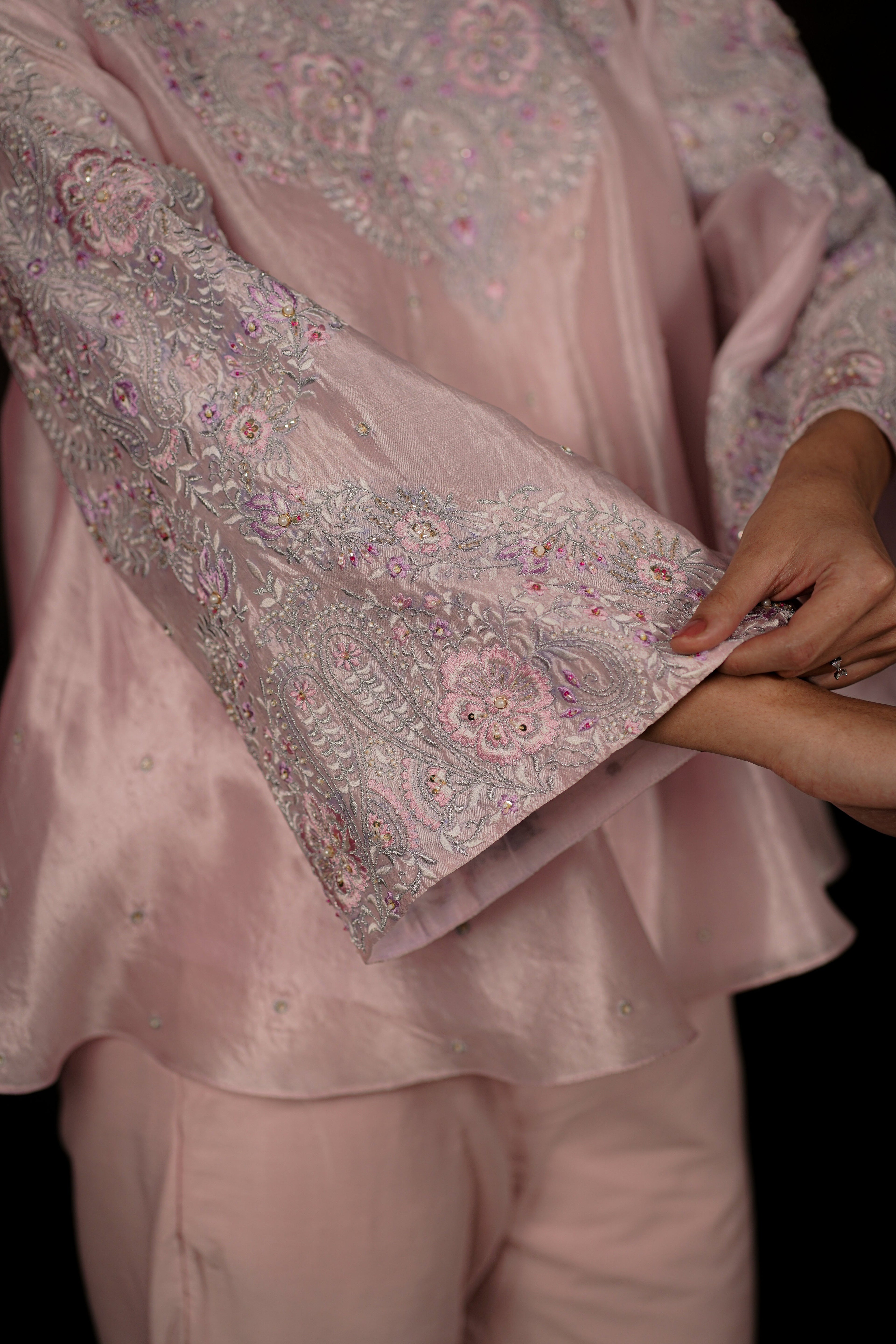 Mehr Rose Pink Dupion Silk Co-ord Set