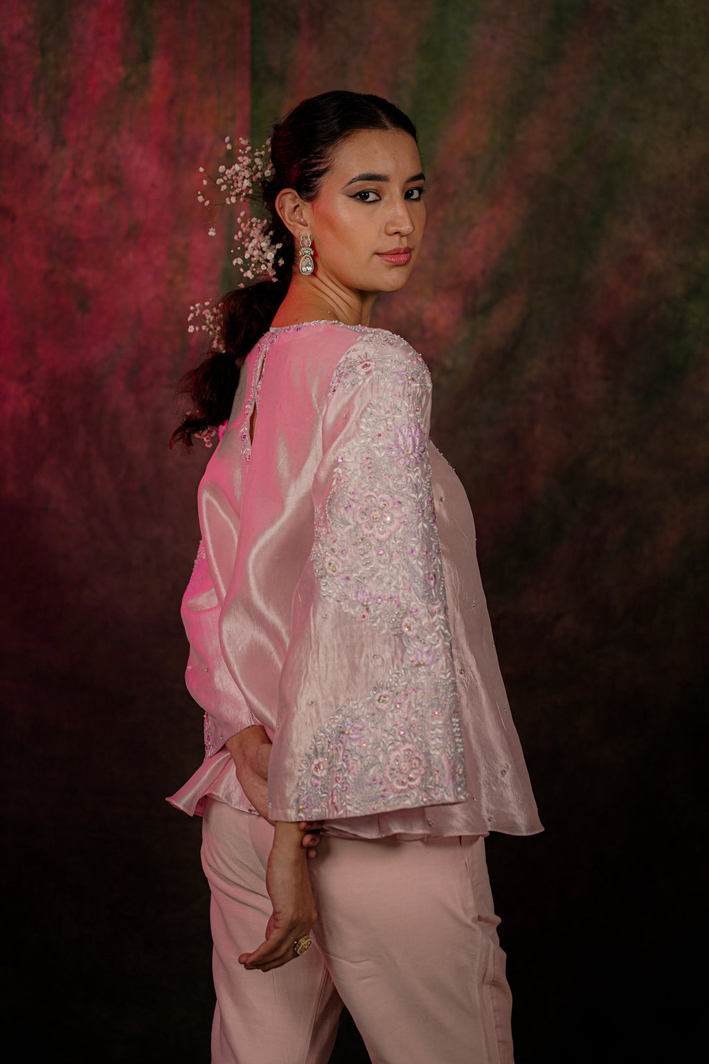 Mehr Rose Pink Dupion Silk Co-ord Set