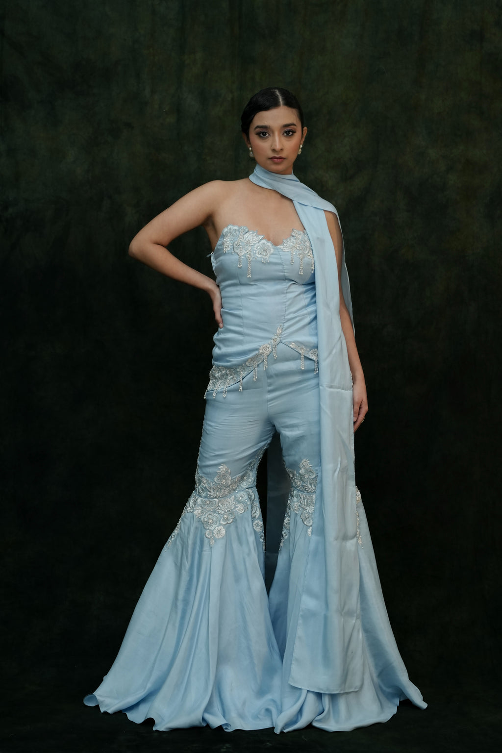Nysa Ice Blue Habutai Silk Fusion Set