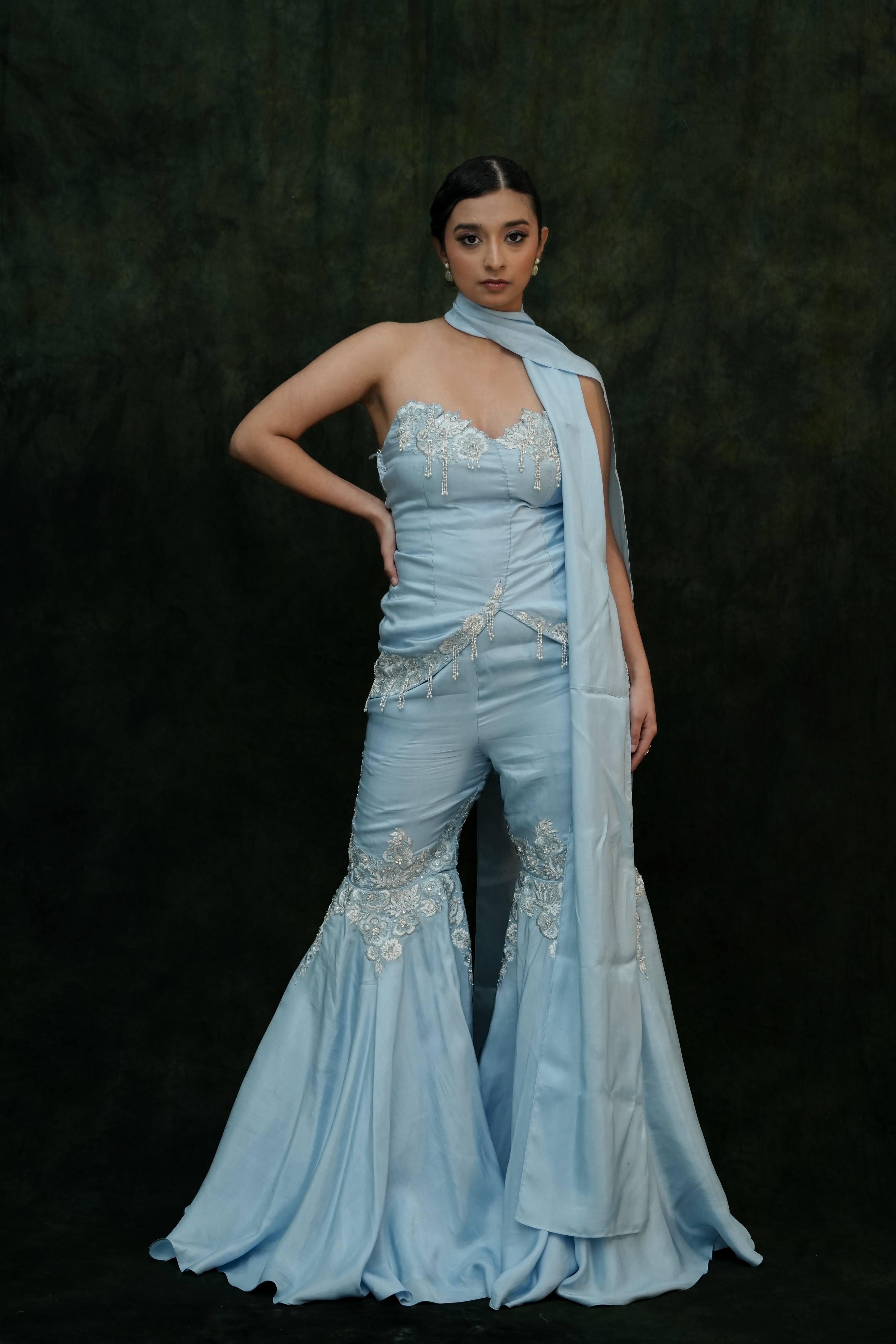 Nysa Ice Blue Habutai Silk Fusion Set