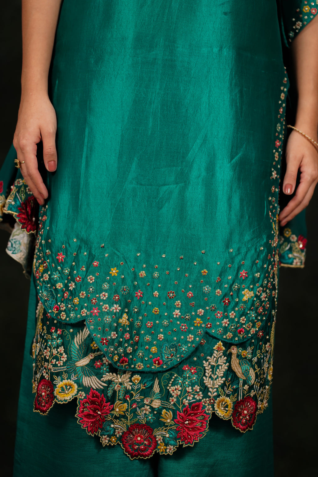 Zahraé Viridian Dupion Silk Kurta Set