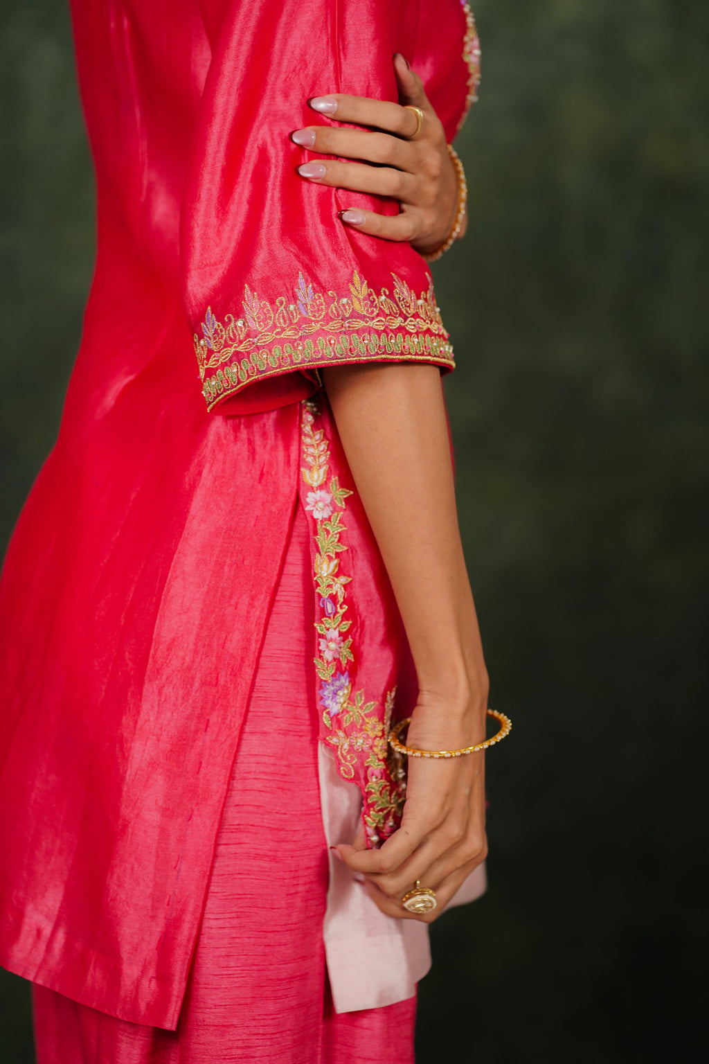 Nukta Winterberry Dupion Silk  Kurta Set