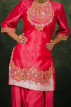 Nukta Winterberry Dupion Silk Kurta Set