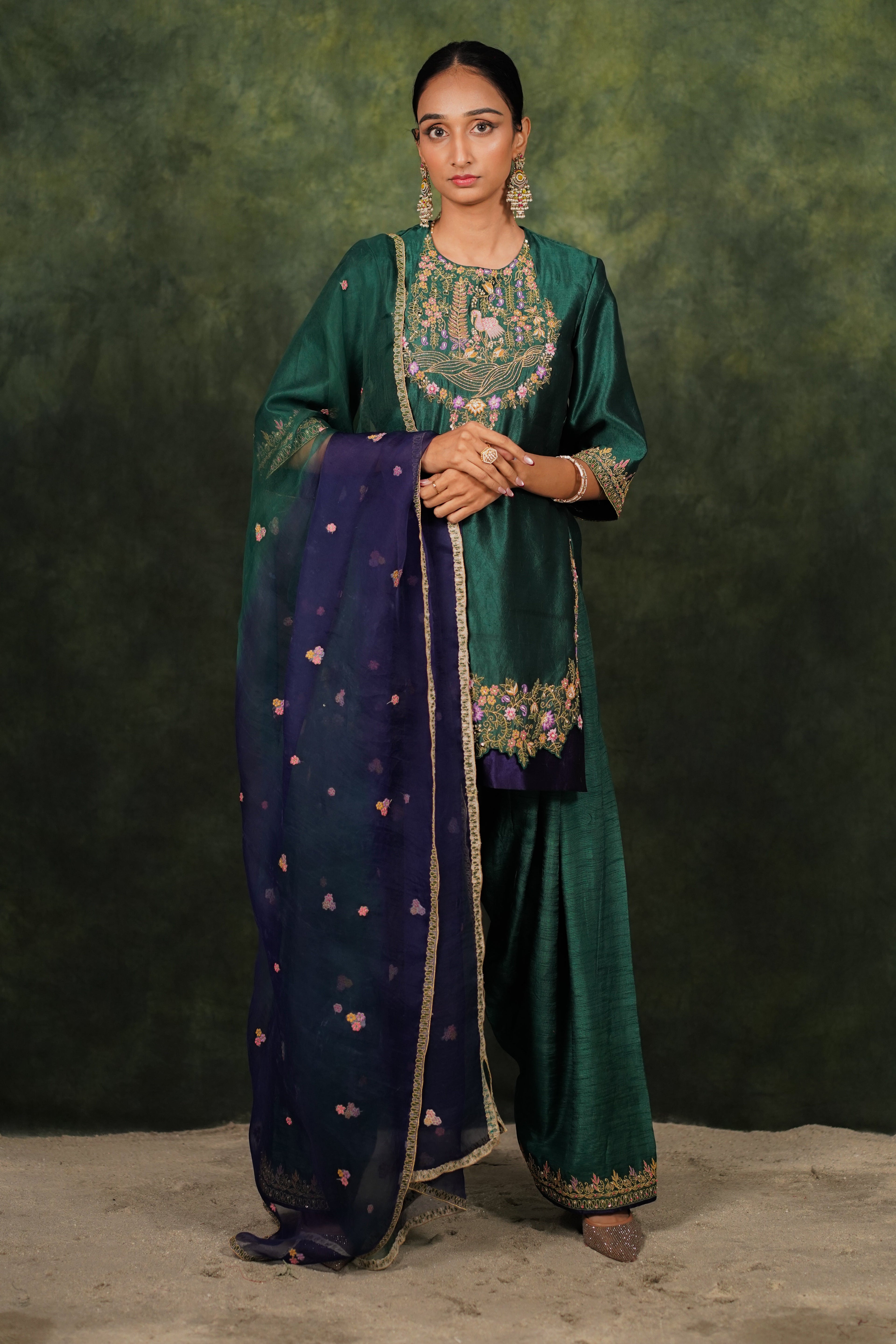 Nukta Evergreen Dupion Silk Kurta Set