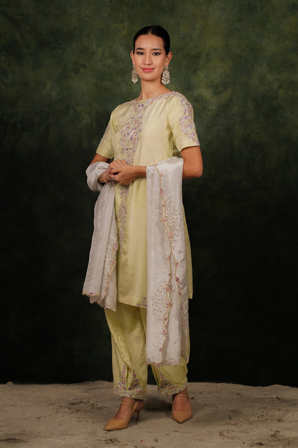 Arina June Bud Habutai Silk Kurta Set