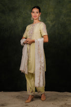 Arina June Bud Habutai Silk Kurta Set