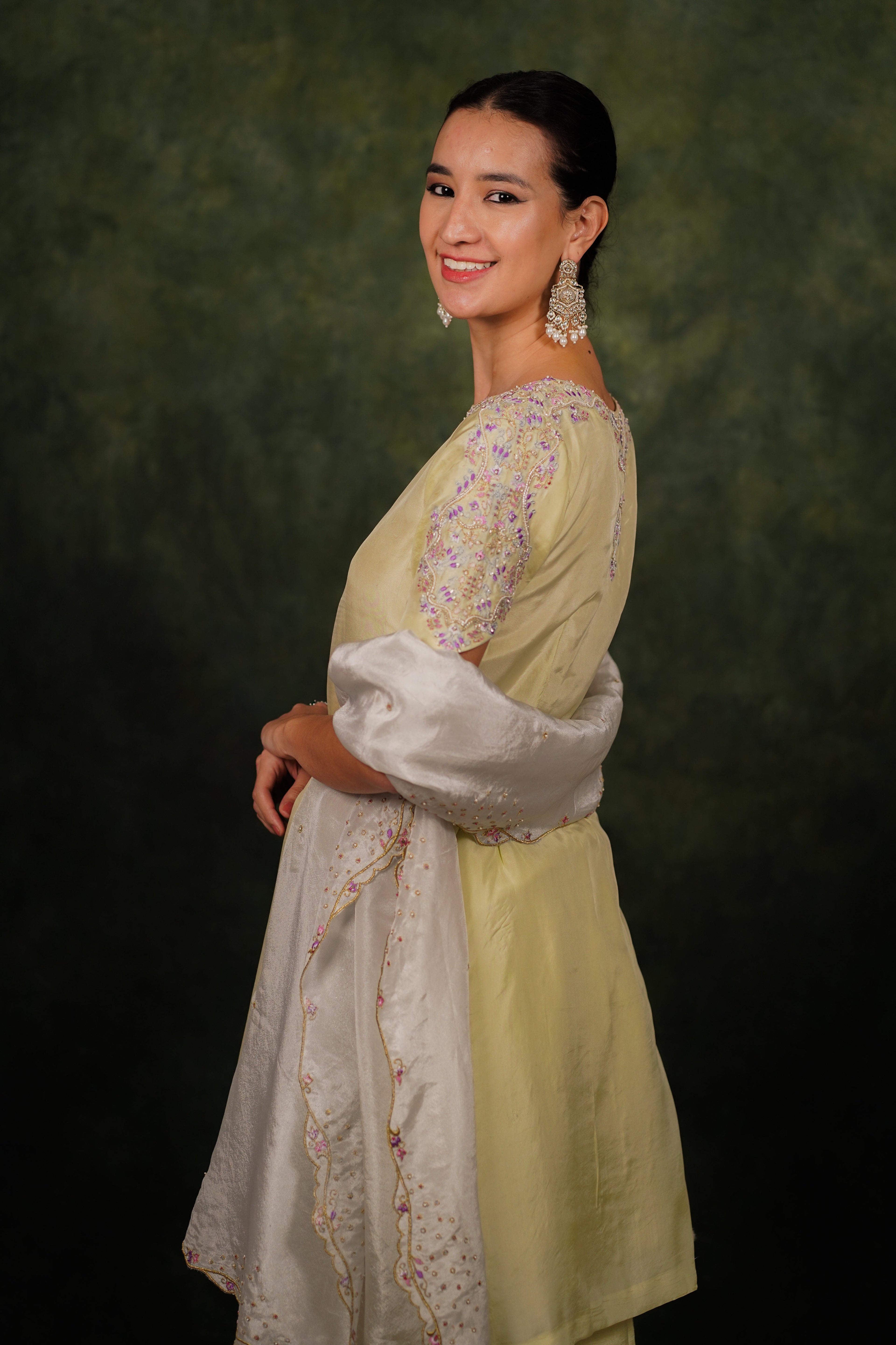 Arina June Bud Habutai Silk Kurta Set