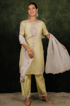 Arina June Bud Habutai Silk Kurta Set