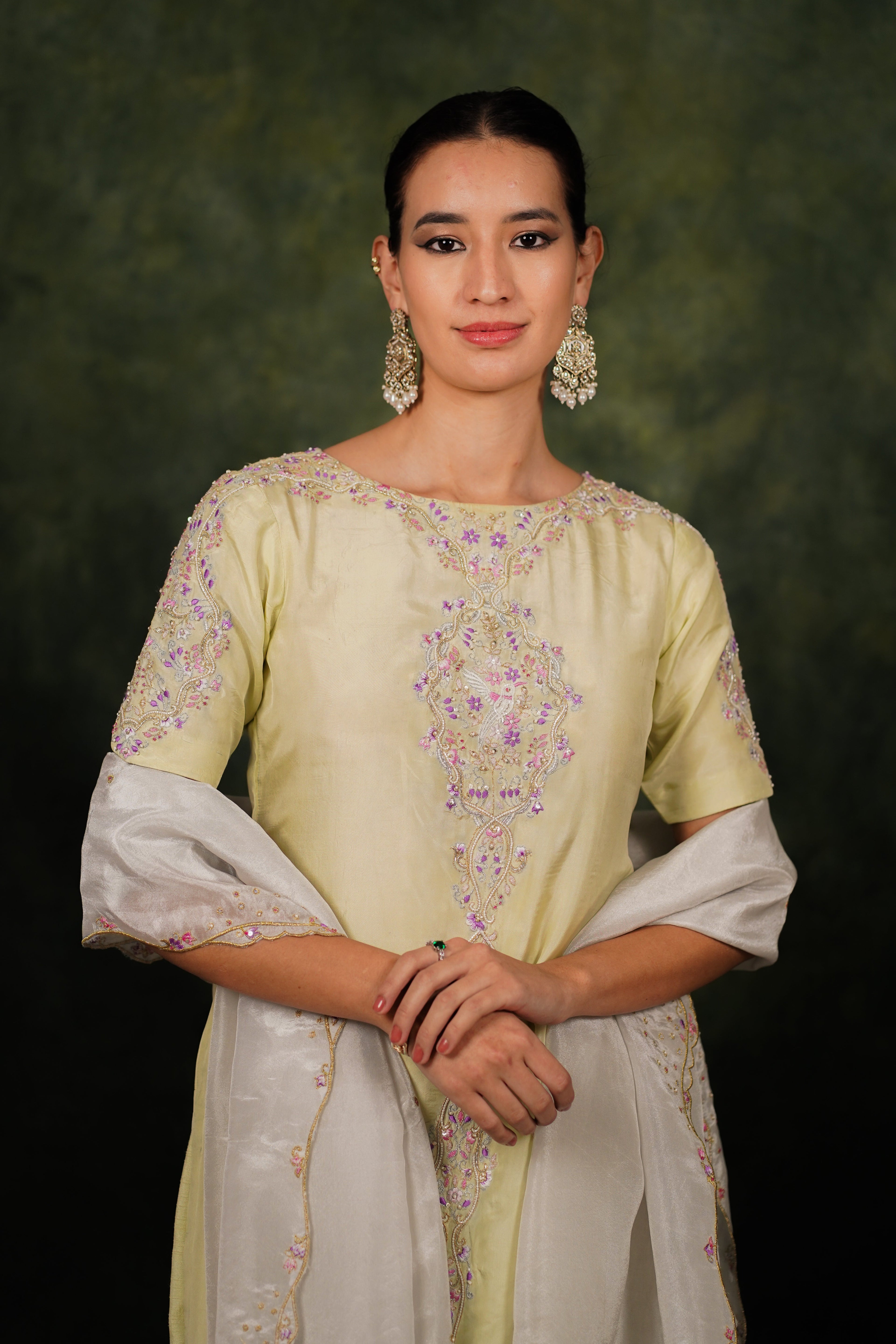 Arina June Bud Habutai Silk Kurta Set