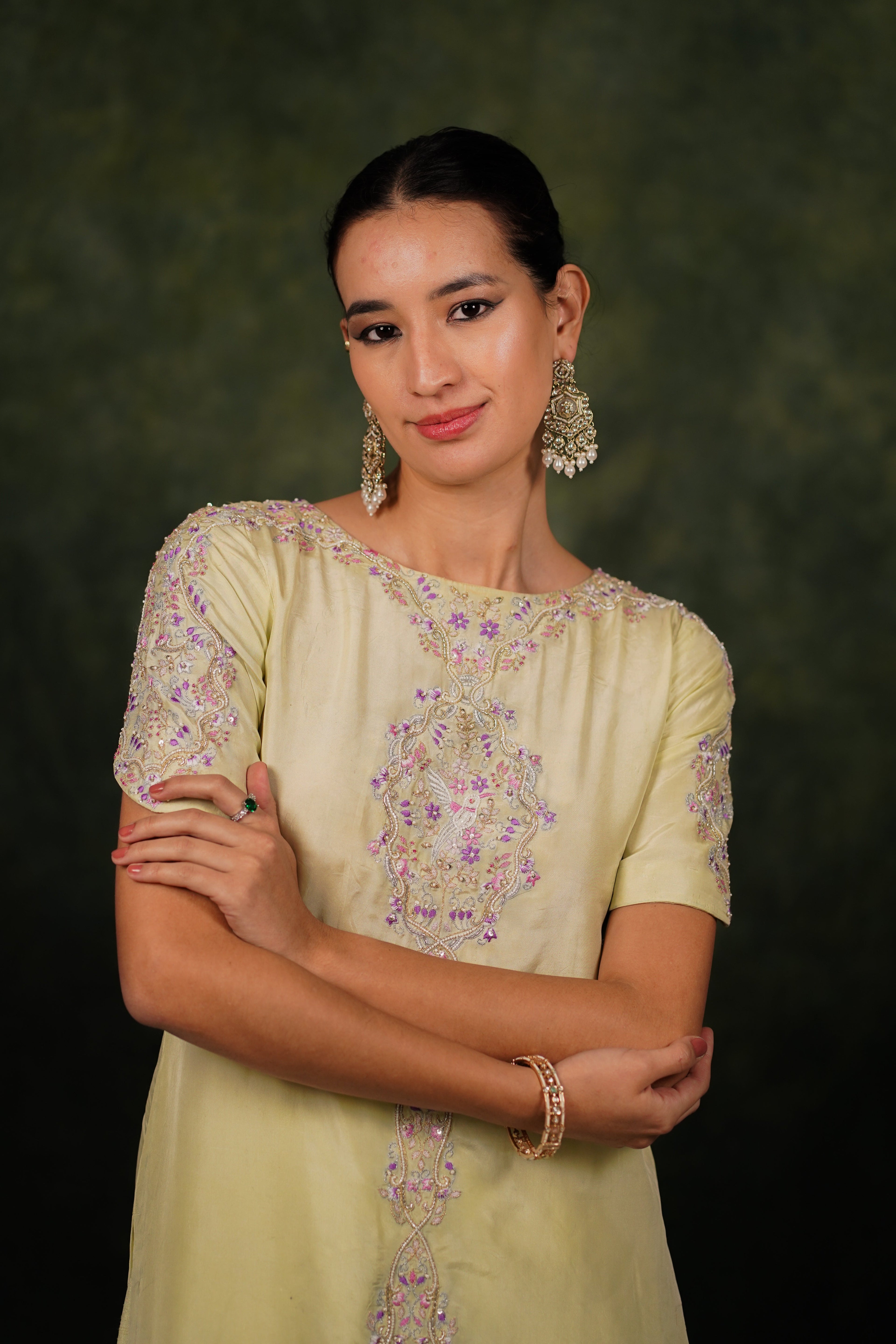 Arina June Bud Habutai Silk Kurta Set