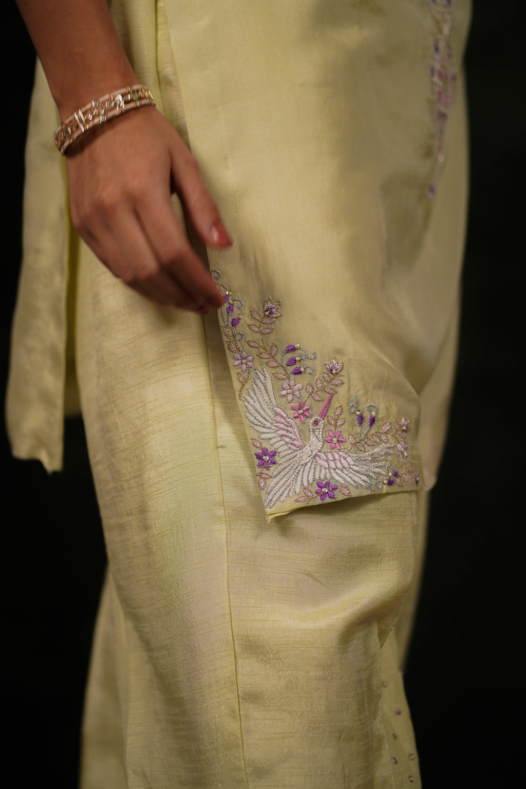 Arina June Bud Habutai Silk Kurta Set