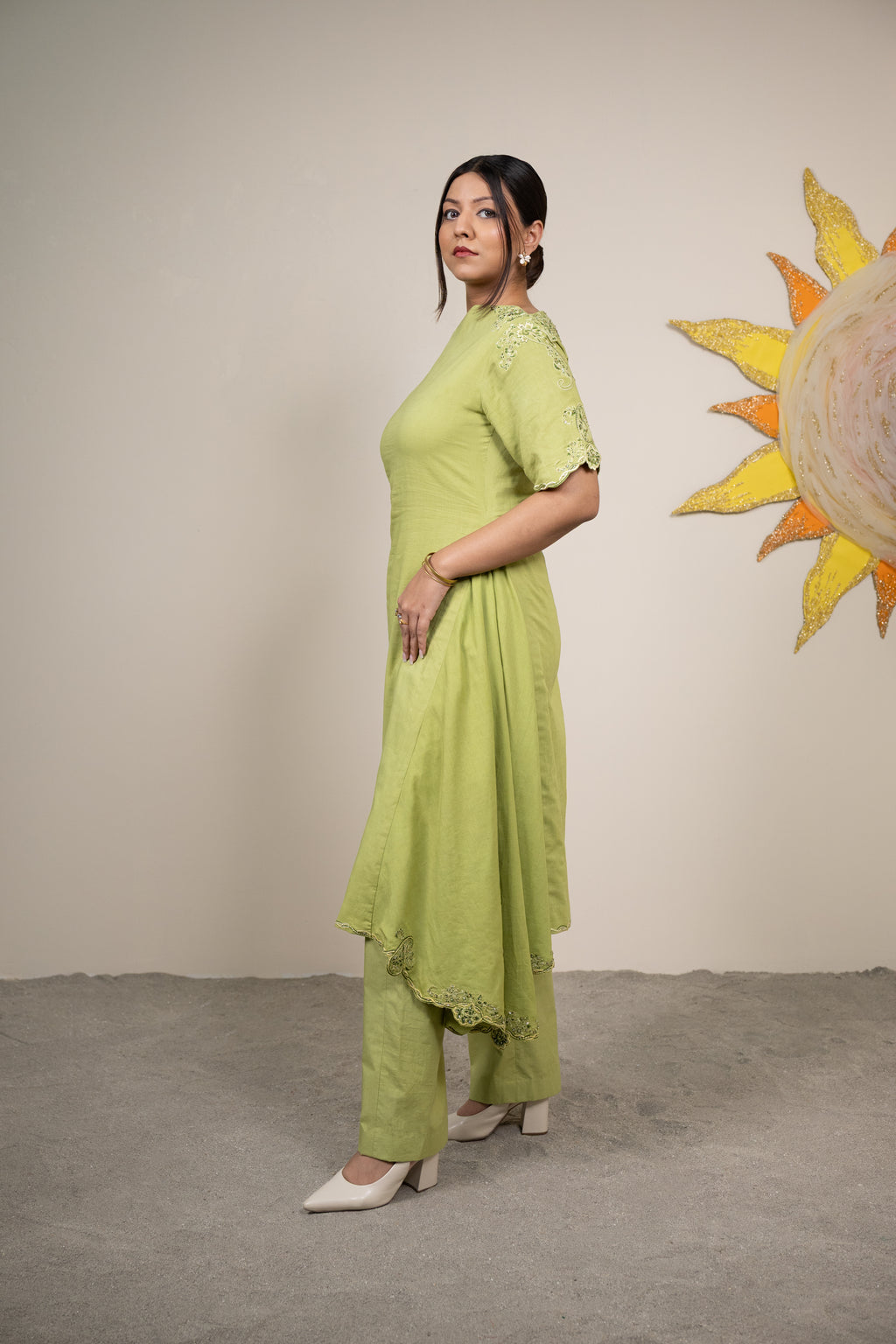 Izel Seed Green Kurta Set