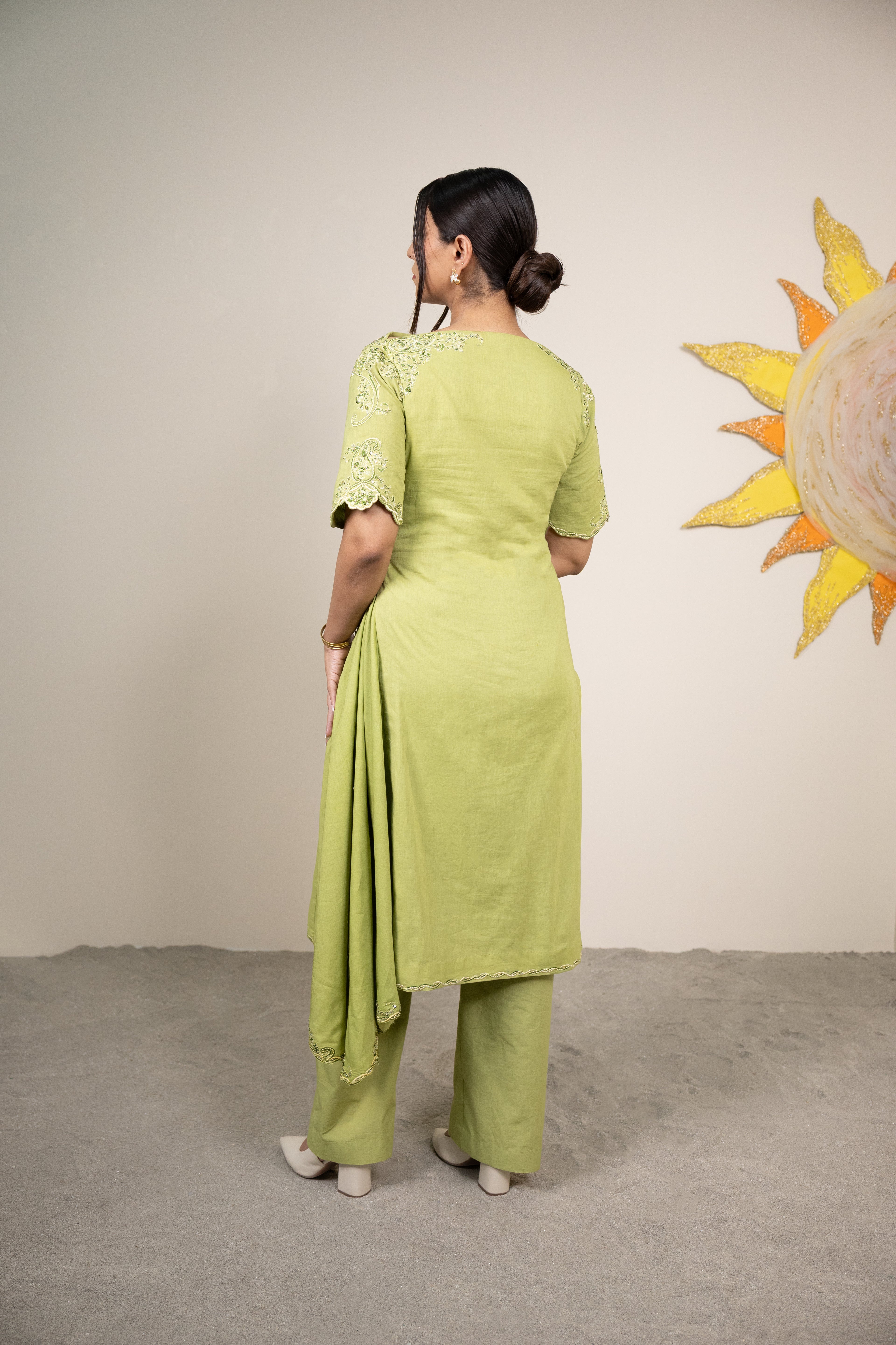 Izel Seed Green Kurta Set