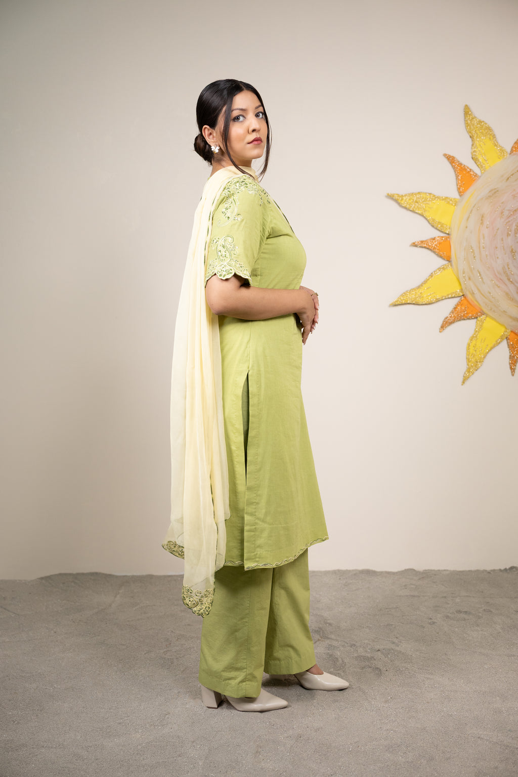Izel Seed Green Kurta Set