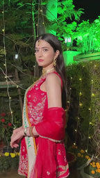 Shagufta Raspberry Pink Chanderi Silk Sharara Set